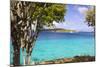 Us Virgin Island, St John. View of St Thomas Sailboats and Snorkelers-Trish Drury-Mounted Photographic Print