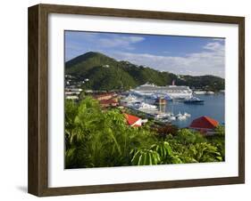 Us Virgin Islands, St, Thomas, Charlotte Amalie and Havensight Cruise Ship Dock, Caribbean-Gavin Hellier-Framed Photographic Print