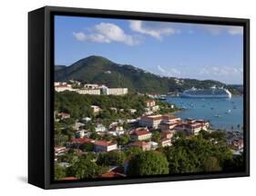 Us Virgin Islands, St, Thomas, Charlotte Amalie and Havensight Cruise Ship Dock, Caribbean-Gavin Hellier-Framed Stretched Canvas