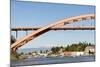 Us, Wa, La Conner. Rainbow Bridge Frames Entrance to Town on Swinomish Channel-Trish Drury-Mounted Photographic Print