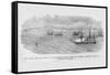 Us War Steamer "Mississippi" Fires on Confederate Vessel-Frank Leslie-Framed Stretched Canvas