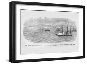 Us War Steamer "Mississippi" Fires on Confederate Vessel-Frank Leslie-Framed Art Print