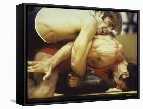 US Wrestler and Eventual Gold Medal Winner Wayne Wells at Olympics,1972-Co Rentmeester-Framed Stretched Canvas