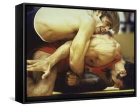 US Wrestler and Eventual Gold Medal Winner Wayne Wells at Olympics,1972-Co Rentmeester-Framed Stretched Canvas