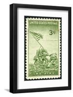 USA 1945 Shows Marines Raising Flag Mount Suribachi, Iwo Jima-popovaphoto-Framed Photographic Print