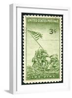 USA 1945 Shows Marines Raising Flag Mount Suribachi, Iwo Jima-popovaphoto-Framed Photographic Print