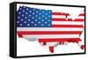 Usa 3D State Flag Map-chuckstock-Framed Stretched Canvas