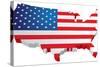 Usa 3D State Flag Map-chuckstock-Stretched Canvas