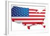 Usa 3D State Flag Map-chuckstock-Framed Art Print