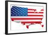 Usa 3D State Flag Map-chuckstock-Framed Art Print