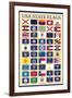 USA 50 State Flags Chart Education-null-Framed Art Print