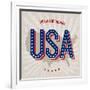 Usa Abstract Poster Design-pashabo-Framed Art Print