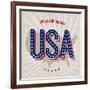 Usa Abstract Poster Design-pashabo-Framed Art Print