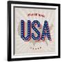 Usa Abstract Poster Design-pashabo-Framed Art Print