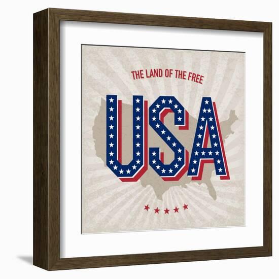 Usa Abstract Poster Design-pashabo-Framed Art Print