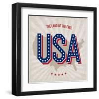 Usa Abstract Poster Design-pashabo-Framed Art Print