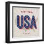 Usa Abstract Poster Design-pashabo-Framed Art Print