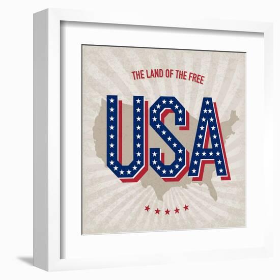 Usa Abstract Poster Design-pashabo-Framed Art Print