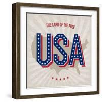 Usa Abstract Poster Design-pashabo-Framed Art Print