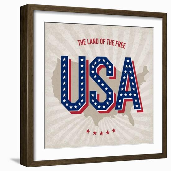 Usa Abstract Poster Design-pashabo-Framed Art Print