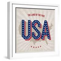 Usa Abstract Poster Design-pashabo-Framed Art Print