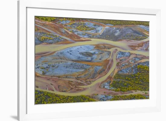 USA, Alaska, Brooks Range, Arctic National Wildlife Refuge. Aerial of Ivishak River.-Jaynes Gallery-Framed Photographic Print