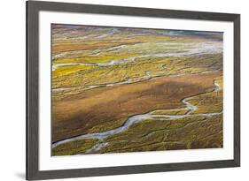 USA, Alaska, Brooks Range, Arctic NWR. Aerial of braided river and tundra.-Jaynes Gallery-Framed Premium Photographic Print