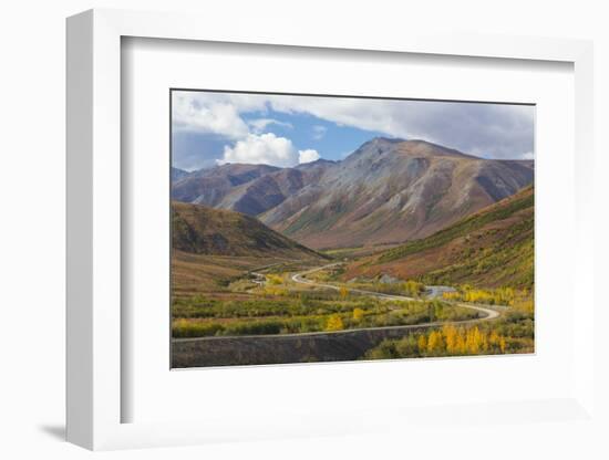 USA, Alaska, Brooks Range. Landscape with Trans-Alaska Pipeline and highway.-Jaynes Gallery-Framed Photographic Print