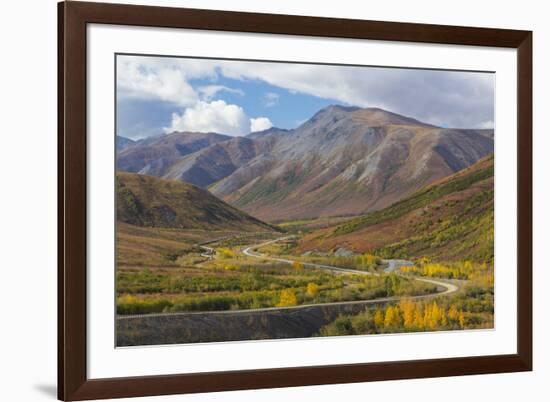 USA, Alaska, Brooks Range. Landscape with Trans-Alaska Pipeline and highway.-Jaynes Gallery-Framed Premium Photographic Print