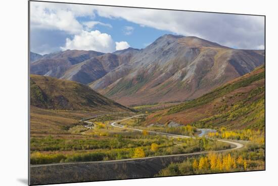 USA, Alaska, Brooks Range. Landscape with Trans-Alaska Pipeline and highway.-Jaynes Gallery-Mounted Premium Photographic Print