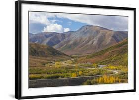 USA, Alaska, Brooks Range. Landscape with Trans-Alaska Pipeline and highway.-Jaynes Gallery-Framed Photographic Print