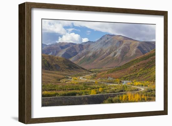 USA, Alaska, Brooks Range. Landscape with Trans-Alaska Pipeline and highway.-Jaynes Gallery-Framed Photographic Print