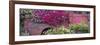 USA, Alaska, Chena Hot Springs. Panorama of old truck and flowers.-Jaynes Gallery-Framed Photographic Print