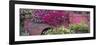 USA, Alaska, Chena Hot Springs. Panorama of old truck and flowers.-Jaynes Gallery-Framed Photographic Print