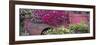 USA, Alaska, Chena Hot Springs. Panorama of old truck and flowers.-Jaynes Gallery-Framed Photographic Print