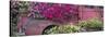 USA, Alaska, Chena Hot Springs. Panorama of old truck and flowers.-Jaynes Gallery-Stretched Canvas
