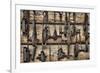 USA, Alaska. Collection of old traps hang on log cabin wall.-Jaynes Gallery-Framed Photographic Print