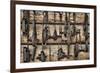 USA, Alaska. Collection of old traps hang on log cabin wall.-Jaynes Gallery-Framed Photographic Print