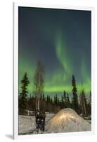 USA, Alaska, Fairbanks. a Quinzee Snow Shelter and Aurora Borealis-Cathy & Gordon Illg-Framed Photographic Print
