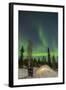 USA, Alaska, Fairbanks. a Quinzee Snow Shelter and Aurora Borealis-Cathy & Gordon Illg-Framed Photographic Print