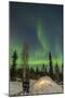 USA, Alaska, Fairbanks. a Quinzee Snow Shelter and Aurora Borealis-Cathy & Gordon Illg-Mounted Photographic Print