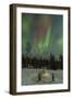 USA, Alaska, Fairbanks. a Quinzee Snow Shelter and Aurora Borealis-Cathy & Gordon Illg-Framed Photographic Print