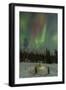 USA, Alaska, Fairbanks. a Quinzee Snow Shelter and Aurora Borealis-Cathy & Gordon Illg-Framed Photographic Print