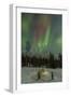 USA, Alaska, Fairbanks. a Quinzee Snow Shelter and Aurora Borealis-Cathy & Gordon Illg-Framed Photographic Print