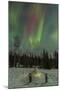 USA, Alaska, Fairbanks. a Quinzee Snow Shelter and Aurora Borealis-Cathy & Gordon Illg-Mounted Photographic Print