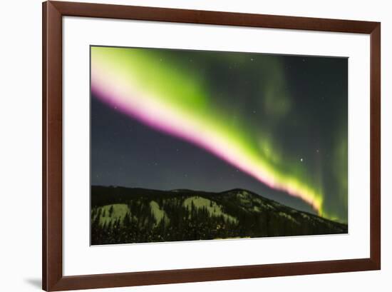 USA, Alaska, Fairbanks. Aurora borealis at night.-Jaynes Gallery-Framed Premium Photographic Print