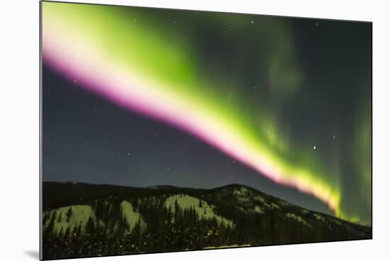 USA, Alaska, Fairbanks. Aurora borealis at night.-Jaynes Gallery-Mounted Premium Photographic Print