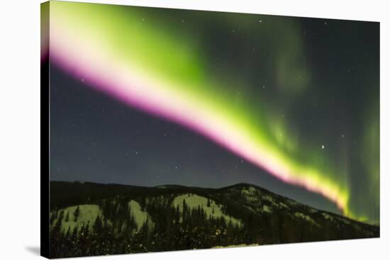 USA, Alaska, Fairbanks. Aurora borealis at night.-Jaynes Gallery-Stretched Canvas