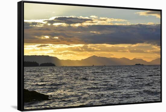 USA, Alaska, Ketchikan. Sunset North of Town-Savanah Stewart-Framed Stretched Canvas