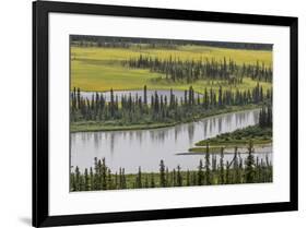 USA, Alaska, Nenana River Valley. Landscape of valley, river, and pond.-Jaynes Gallery-Framed Premium Photographic Print